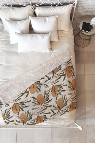 Iveta Abolina Banksia Cream Fleece Throw Blanket