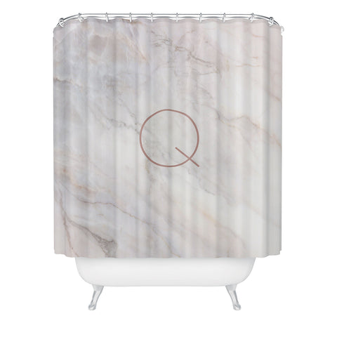 Iveta Abolina Blush Marble II Q Shower Curtain