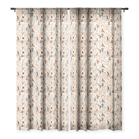 Iveta Abolina Cactaceae Cream Sheer Window Curtain