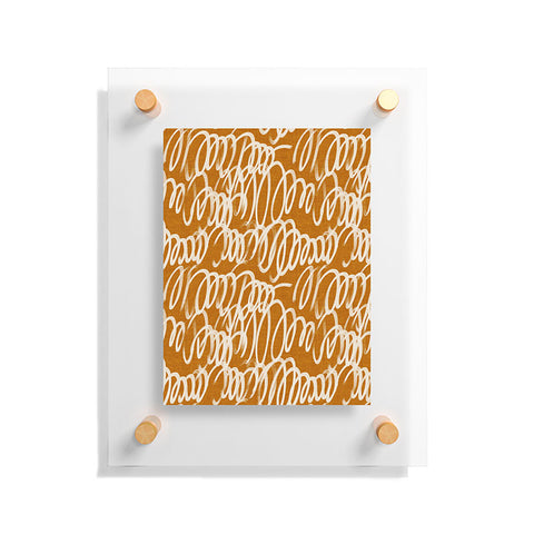 Iveta Abolina Chunky Squiggle Caramel Linen Floating Acrylic Print