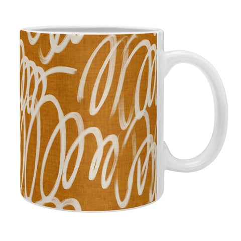 Iveta Abolina Chunky Squiggle Caramel Linen Coffee Mug