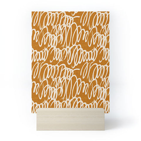 Iveta Abolina Chunky Squiggle Caramel Linen Mini Art Print