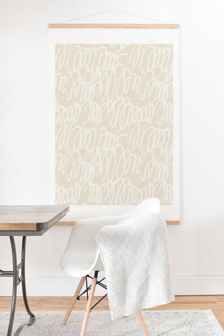 Iveta Abolina Chunky Squiggle Cream Linen Art Print And Hanger
