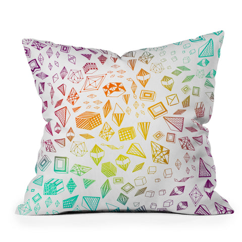 Iveta Abolina Colorful Crystals Throw Pillow