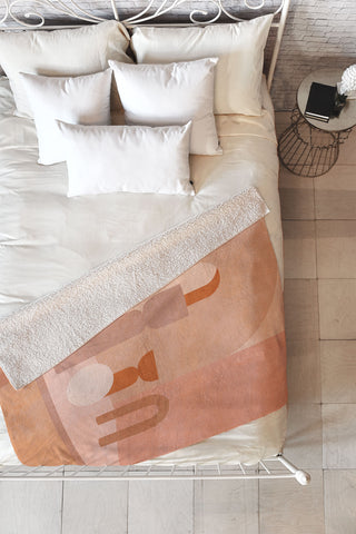 Iveta Abolina Delicious Terracotta Curves II Fleece Throw Blanket