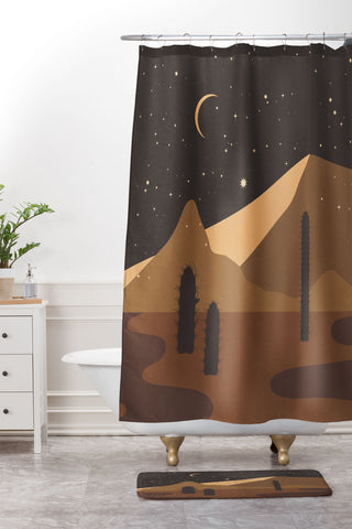 Iveta Abolina Desert Moon Phase I Shower Curtain And Mat