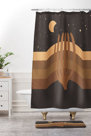 Iveta Abolina Desert Moon Phase IV Shower Curtain And Mat