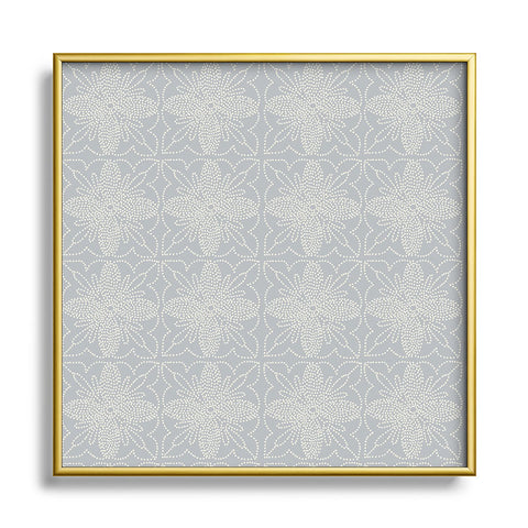 Iveta Abolina Dotted Tile Pale Blue Square Metal Framed Art Print