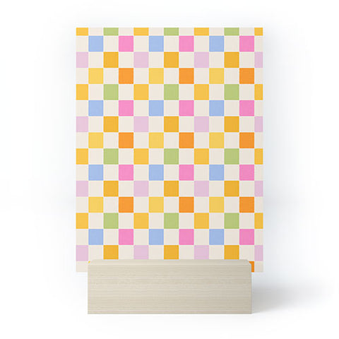 Iveta Abolina Eclectic Checker Check Cream Mini Art Print