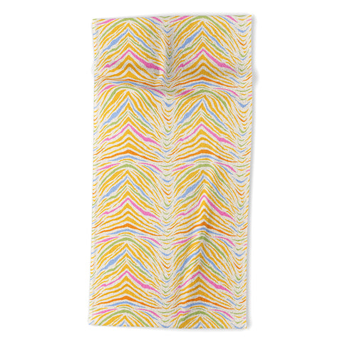 Iveta Abolina Eclectic Zebra Cream Beach Towel