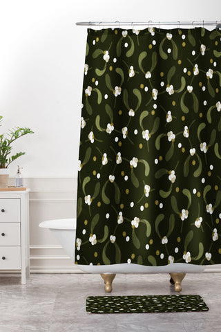 Iveta Abolina English Mistletoe Shower Curtain And Mat
