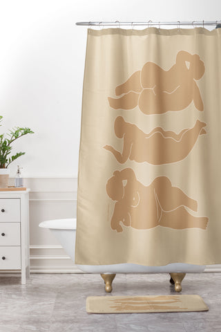 Iveta Abolina Exlibris Tan IV Shower Curtain And Mat