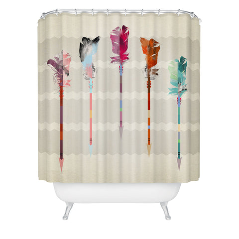Iveta Abolina Feathered Arrows Shower Curtain