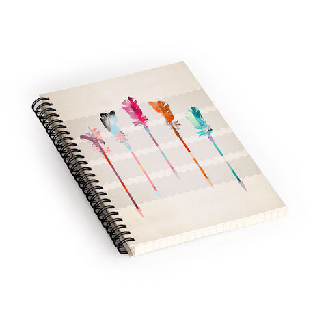 Iveta Abolina Feathered Arrows Spiral Notebook