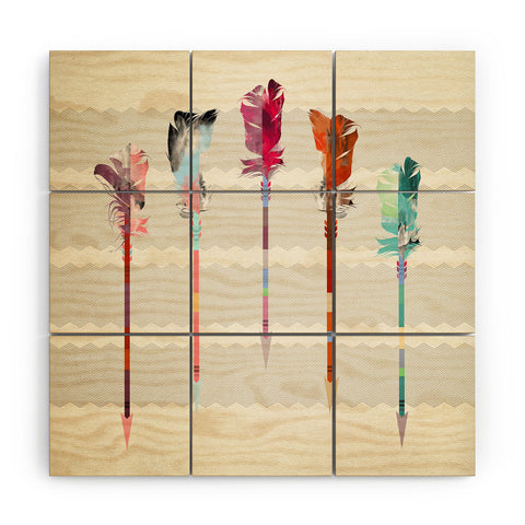 Iveta Abolina Feathered Arrows Wood Wall Mural