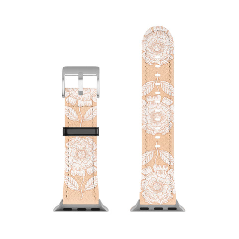 Iveta Abolina Floral Beige Coral Apple Watch Band