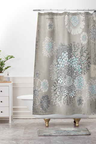 Iveta Abolina French Blue Shower Curtain And Mat