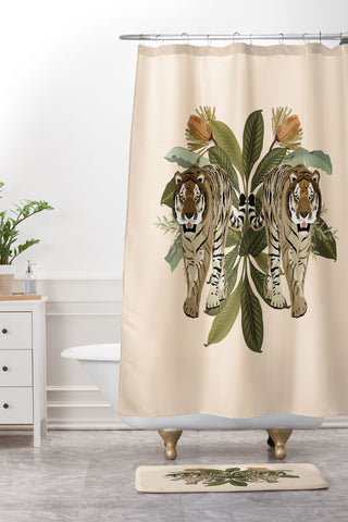 Iveta Abolina Garcelle Tiger Light Shower Curtain And Mat