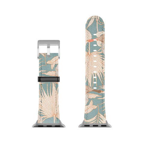 Iveta Abolina Geese and Palm Teal Apple Watch Band