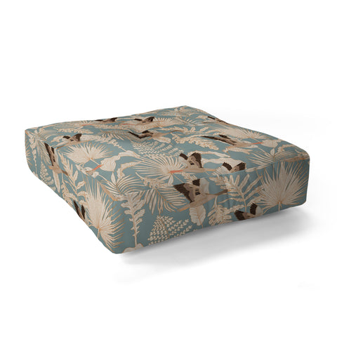 Iveta Abolina Geese and Palm Teal Floor Pillow Square
