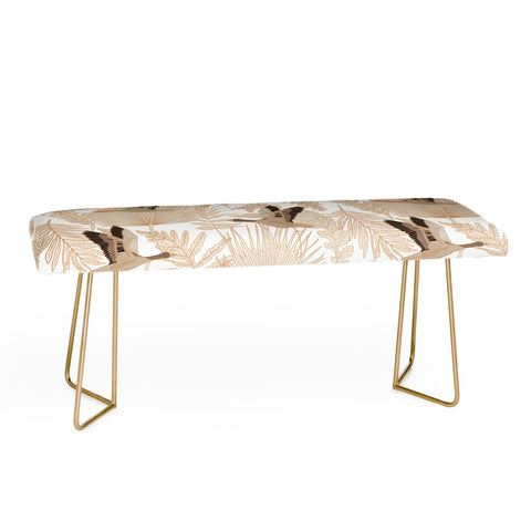 Iveta Abolina Geese and Palm White Bench