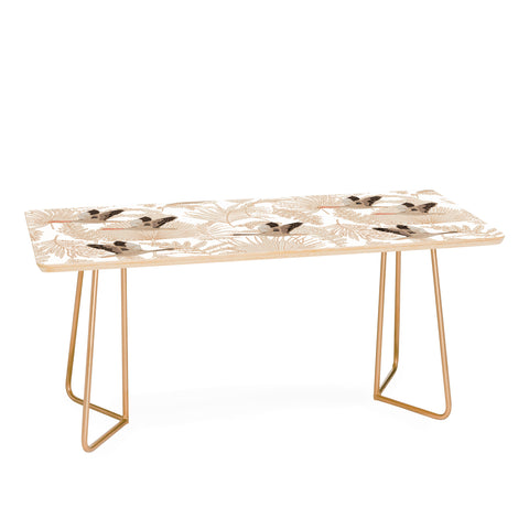 Iveta Abolina Geese and Palm White Coffee Table