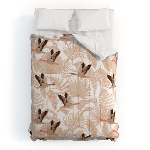 Iveta Abolina Geese and Palm White Comforter
