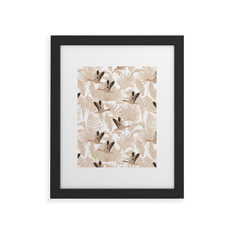 Iveta Abolina Geese and Palm White Framed Art Print