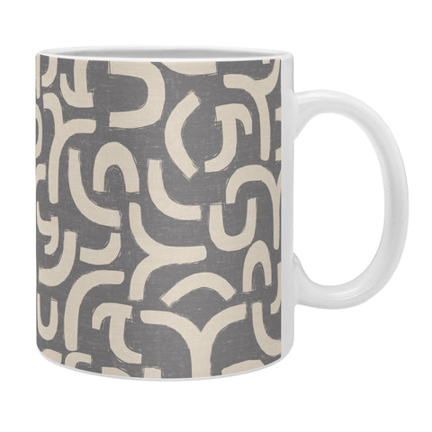 Iveta Abolina Geometric Lines Vintage Grey Coffee Mug