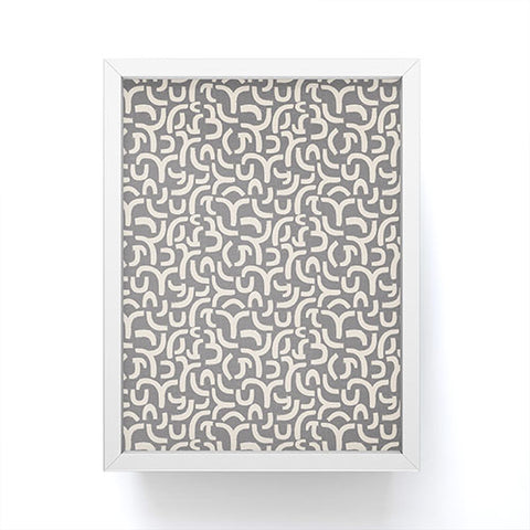 Iveta Abolina Geometric Lines Vintage Grey Framed Mini Art Print