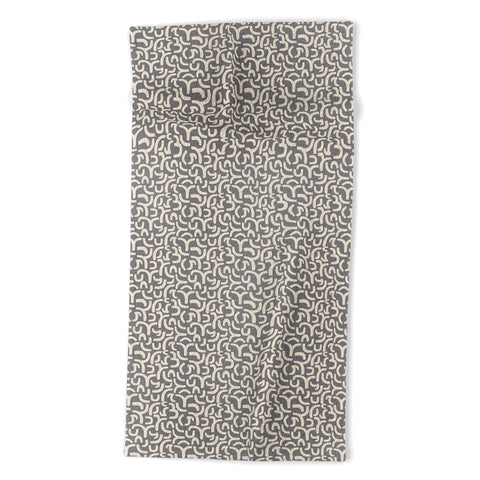 Iveta Abolina Geometric Lines Vintage Grey Beach Towel