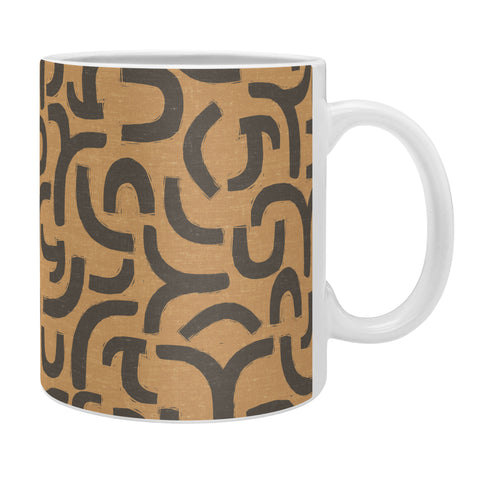 Iveta Abolina Geometric Lines Vintage Linen Coffee Mug