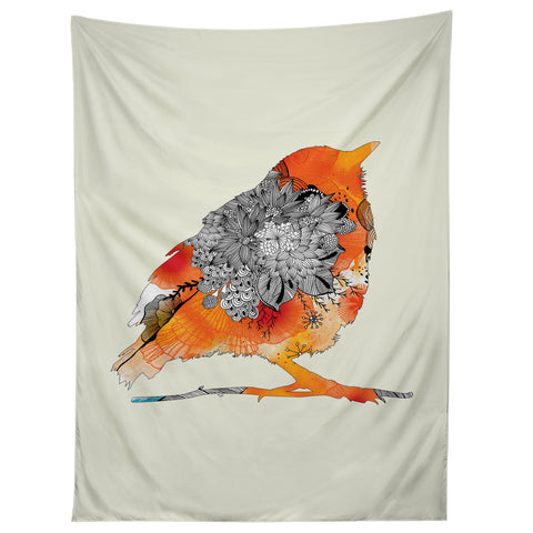 Iveta Abolina Orange Bird Tapestry