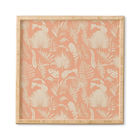 Iveta Abolina Palm Leaves Beige Coral Framed Wall Art