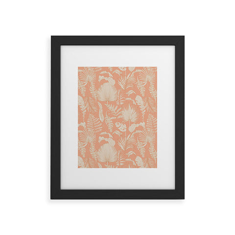Iveta Abolina Palm Leaves Beige Coral Framed Art Print