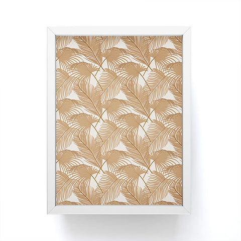Iveta Abolina Palm Leaves Beige Framed Mini Art Print