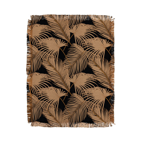 Iveta Abolina Palm Leaves Black Throw Blanket