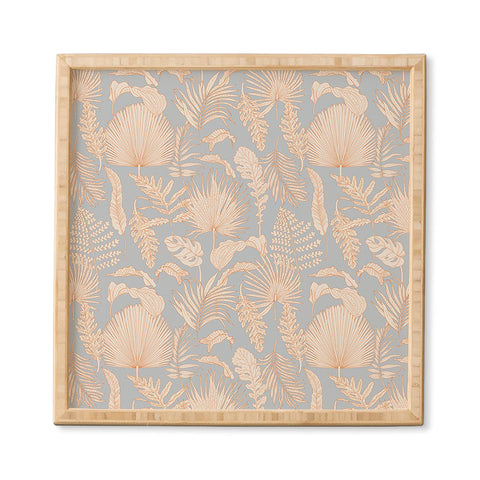 Iveta Abolina Palm Leaves Blue Framed Wall Art