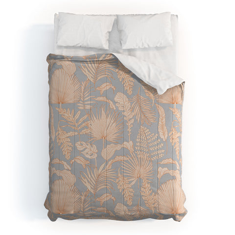 Iveta Abolina Palm Leaves Blue Comforter