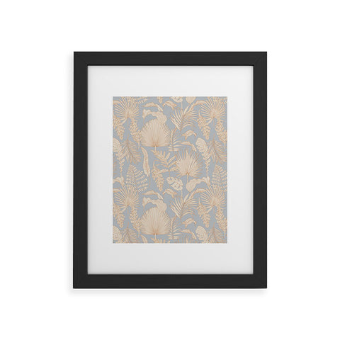 Iveta Abolina Palm Leaves Blue Framed Art Print