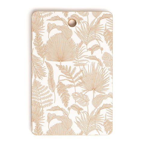 Iveta Abolina Palm Leaves Cream White Cutting Board Rectangle