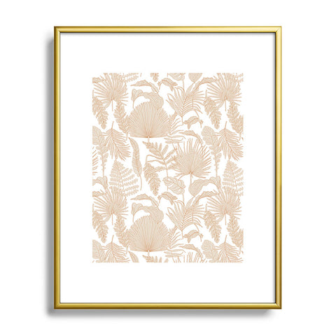 Iveta Abolina Palm Leaves Cream White Metal Framed Art Print