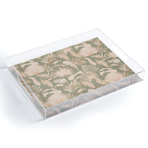 Iveta Abolina Palm Leaves Sage Acrylic Tray