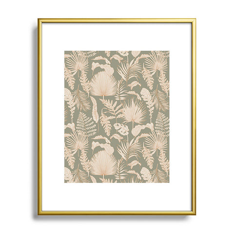 Iveta Abolina Palm Leaves Sage Metal Framed Art Print