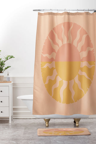 Iveta Abolina Papaya Sunset Shower Curtain And Mat