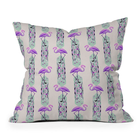 Iveta Abolina Pattern of Flamingo Throw Pillow