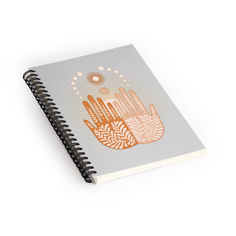 Iveta Abolina Peace Sun Hands Spiral Notebook