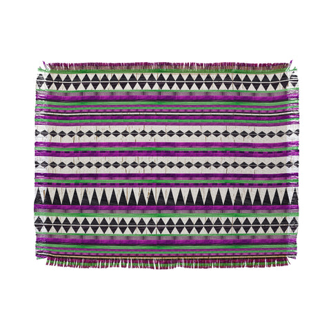Iveta Abolina Purple Navajo Throw Blanket