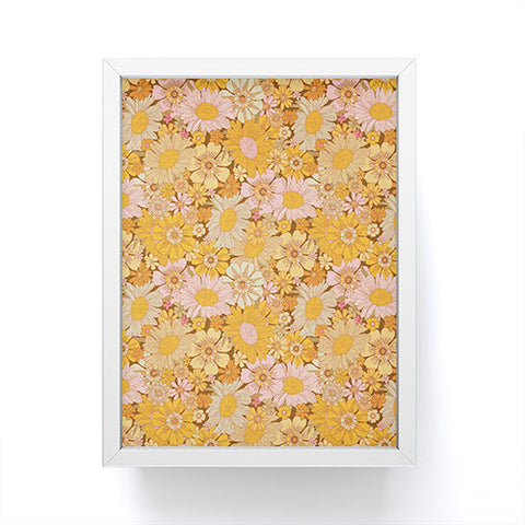 Iveta Abolina Retro Florals 70s Brown Framed Mini Art Print