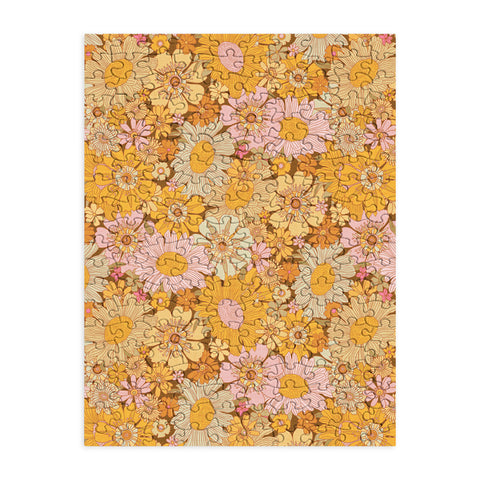 Iveta Abolina Retro Florals 70s Brown Puzzle